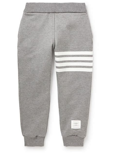 Web Stripe cotton jersey sweatpants in grey 